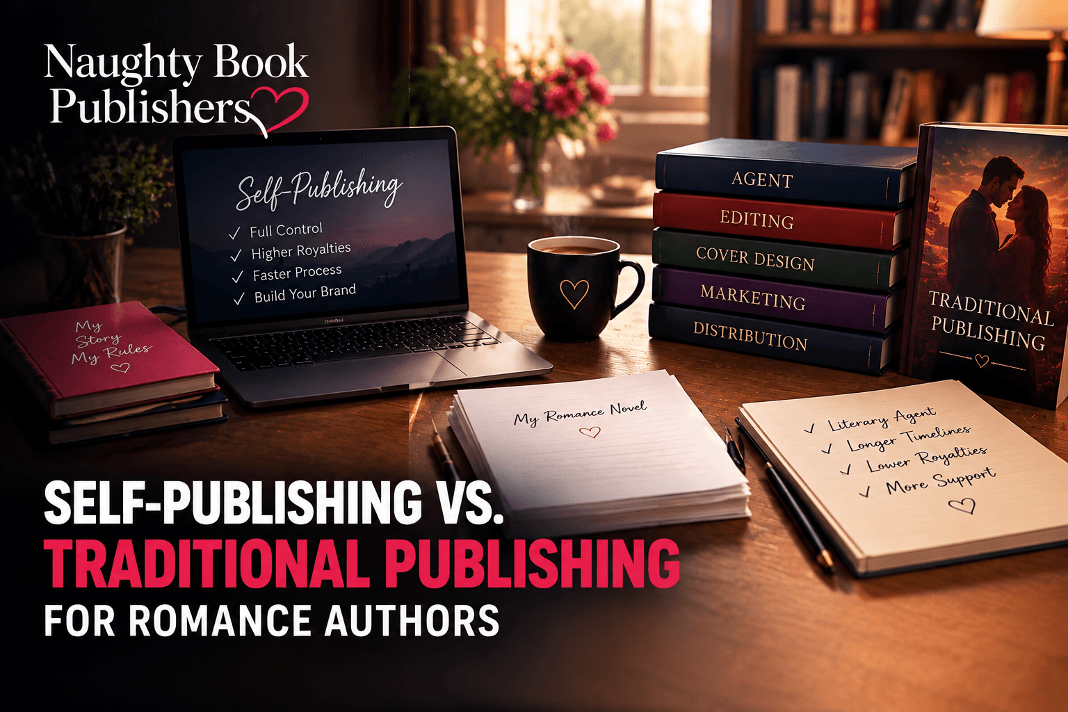 Self-Publishing vs. Traditional Publishing for Romance Authors